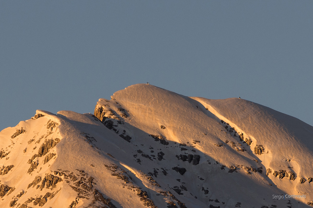 Tramonto sulla neve dell'Arera